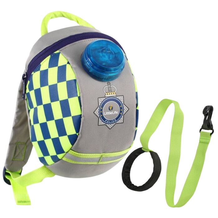 LittleLife Reflexní batoh s bezpečnostním vodítkem Emergency service Toddler Backpack police 2 l