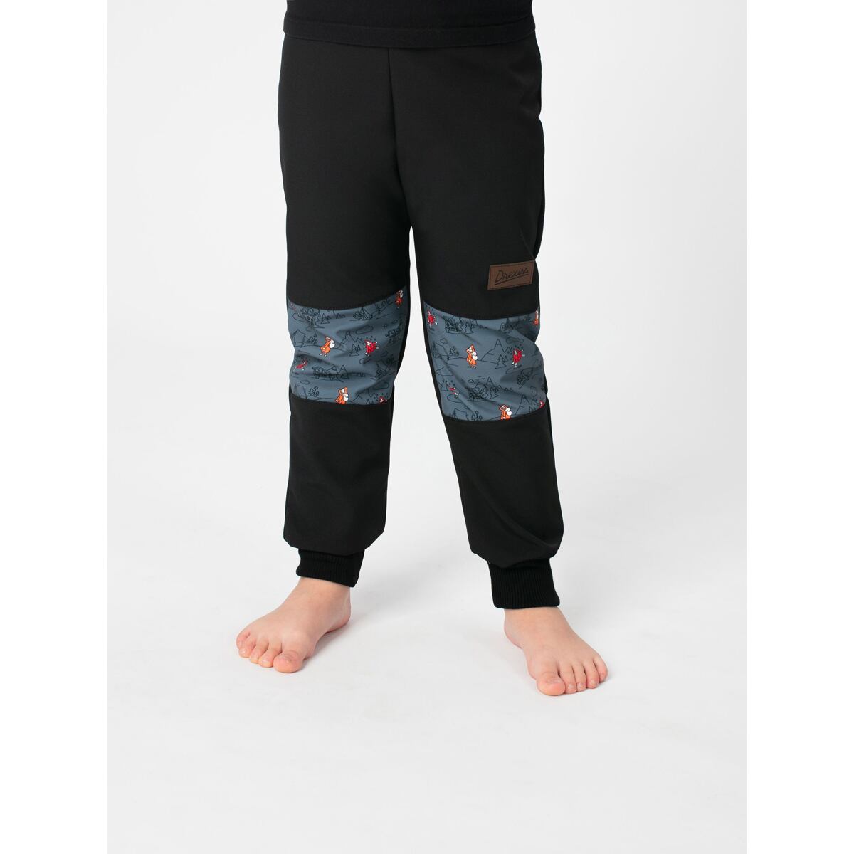 Promaledobrodruhy Dětské softshellové kalhoty s fleecem black/grey