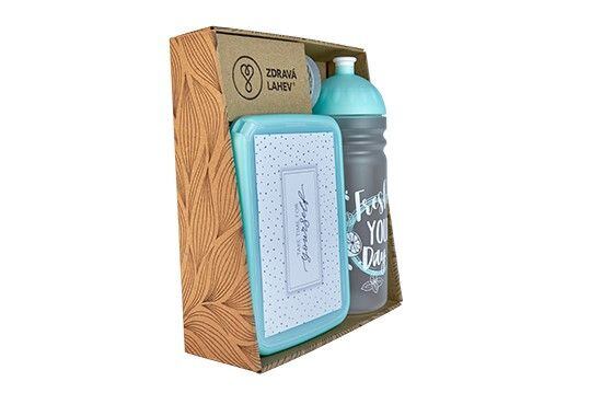 ZDRAVÁ LAHEV® SET ZDRAVÁ LAHEV A ZDRAVÁ SVÁČA svačinový box a lahev 0,7l Fresh tyrkysová
