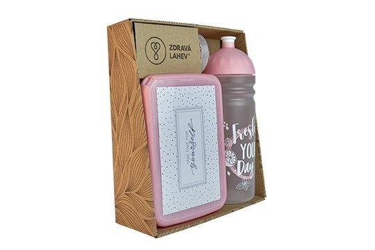 ZDRAVÁ LAHEV® SET ZDRAVÁ LAHEV A ZDRAVÁ SVÁČA svačinový box a lahev 0,7l Fresh růžová