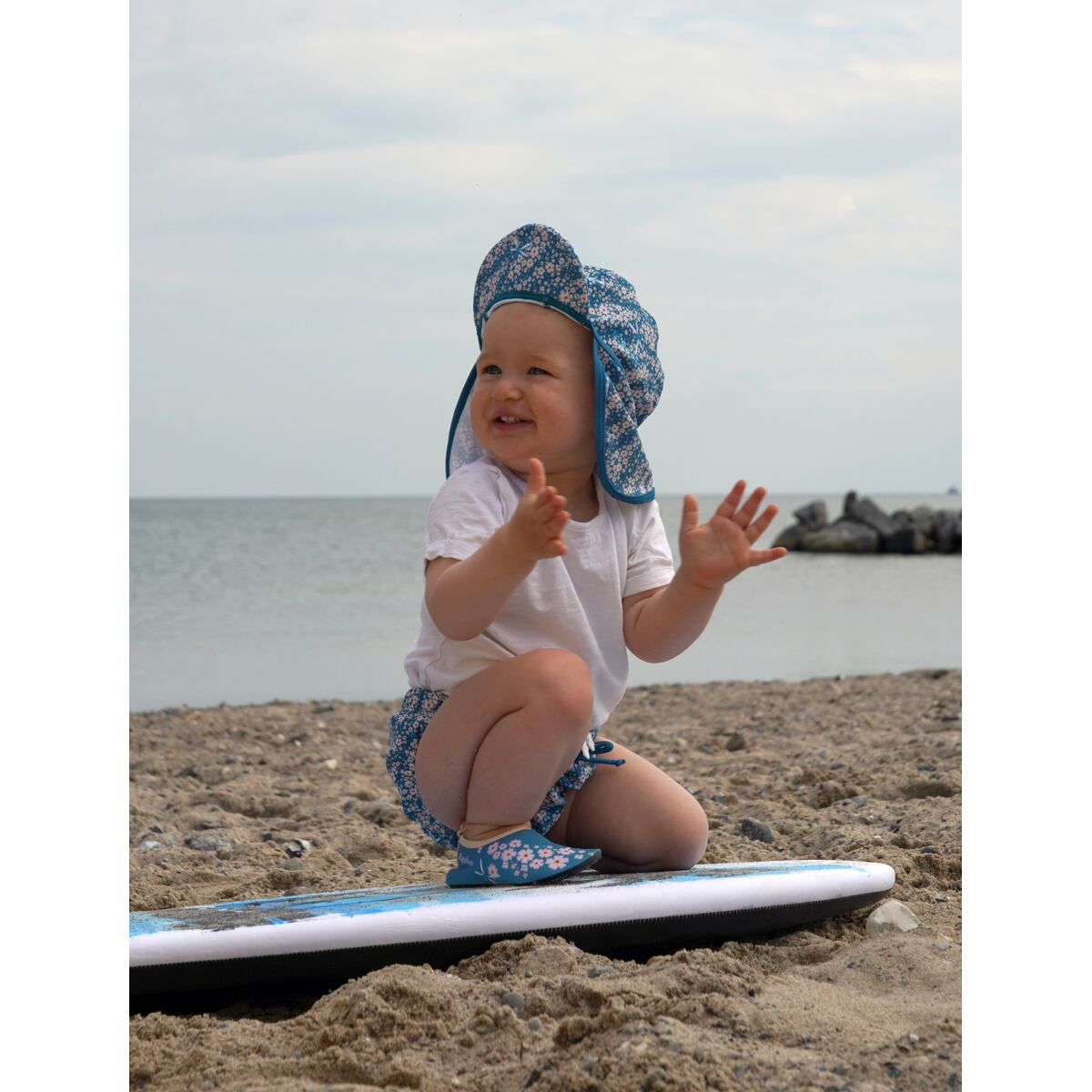 Playshoes Dětská UV kšiltovka Flowers - petrol