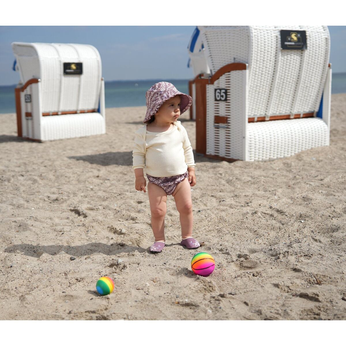 Playshoes Dětský UV klobouk Flowers oboustranný - violet