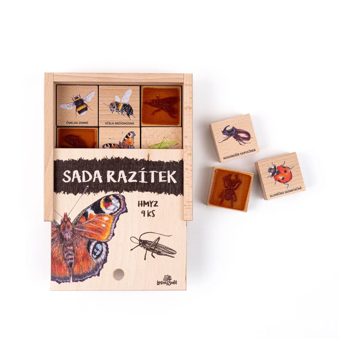 Lesní svět Dřevěná razítka 9 kusů