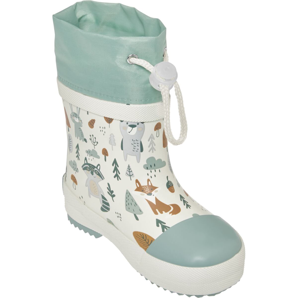 Playshoes Dětské holínky nízké zateplené – Lesní zvířátka mentolová
