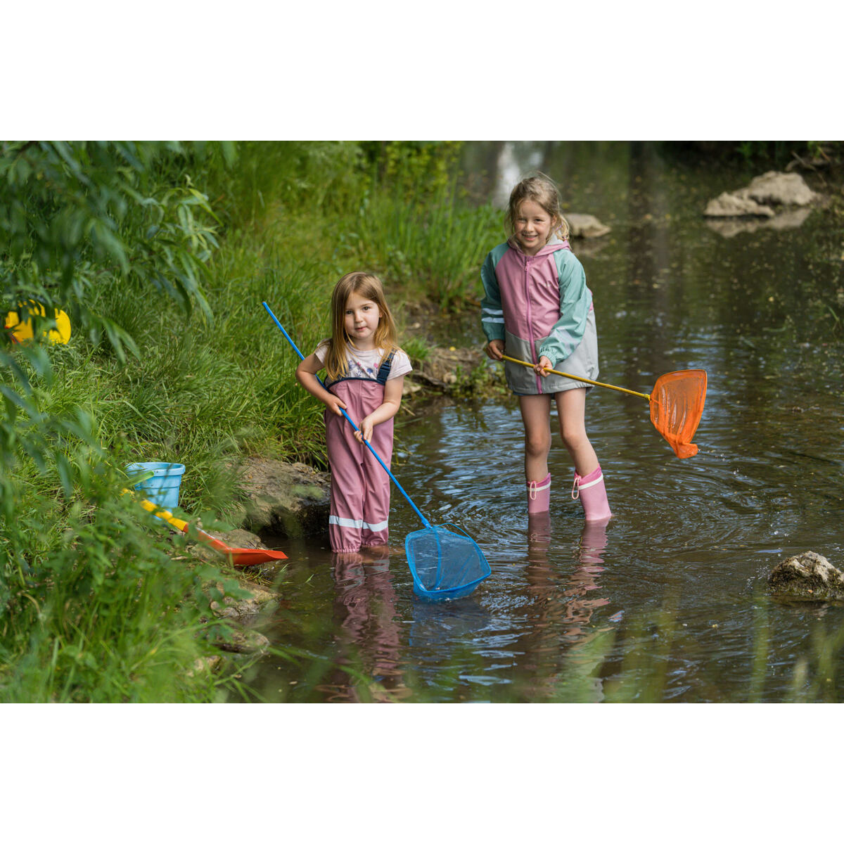 Playshoes Dětské kalhoty do deště pastelově růžové