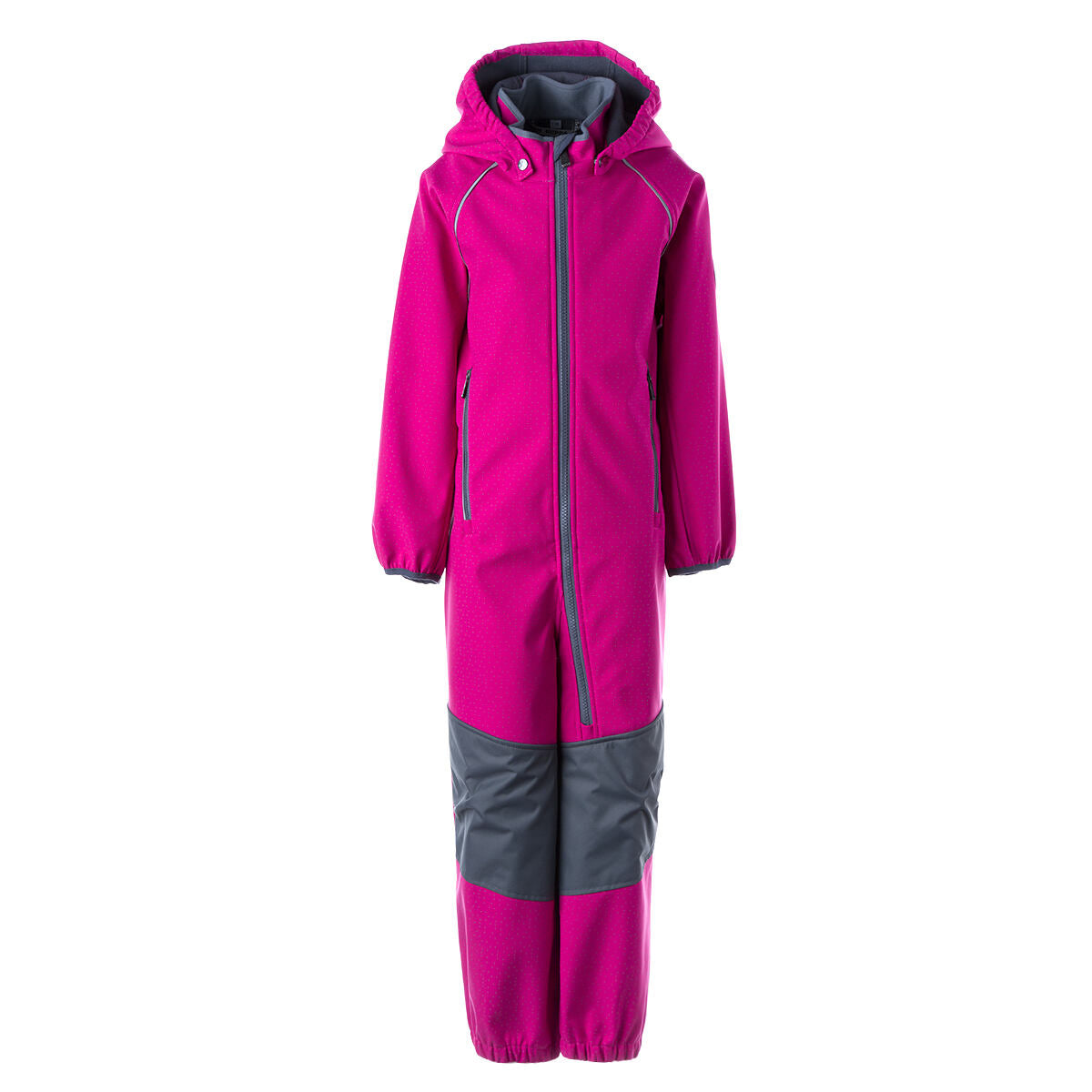 Huppa Dětská softshellová kombinéza Adal dark fuchsia/gray REFLEX s šedými koleny