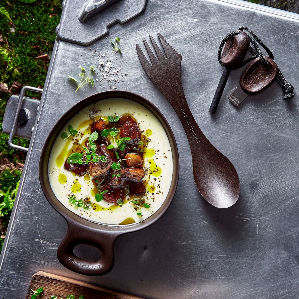 Light my fire Cestovní příbor pro leváky Spork lefty 2-pack sandygreen/dustypink