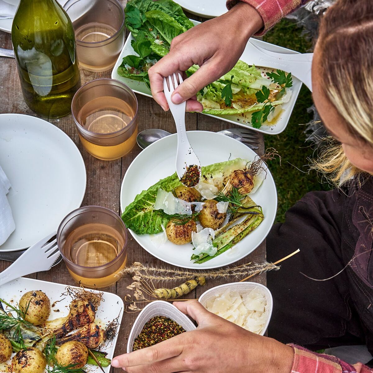 Light my fire Dětský cestovní příbor Swedish Spork little 2-pack sagegreen/cream