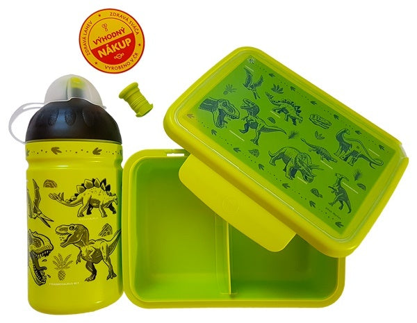ZDRAVÁ LAHEV® SET ZDRAVÁ LAHEV A ZDRAVÁ SVÁČA svačinový box a lahev 0,5l Dinosauři