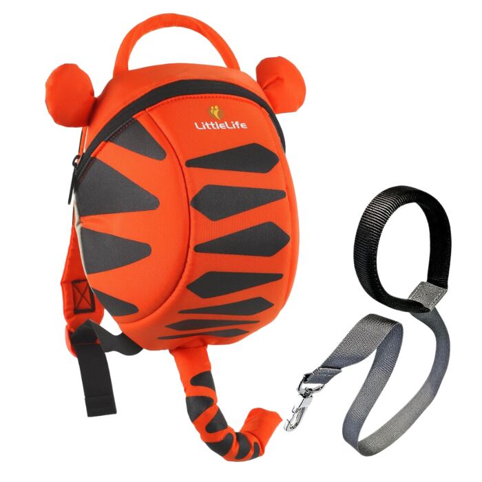 LittleLife Dětský batoh s bezpečnostním vodítkem Recycled tiger 2 l