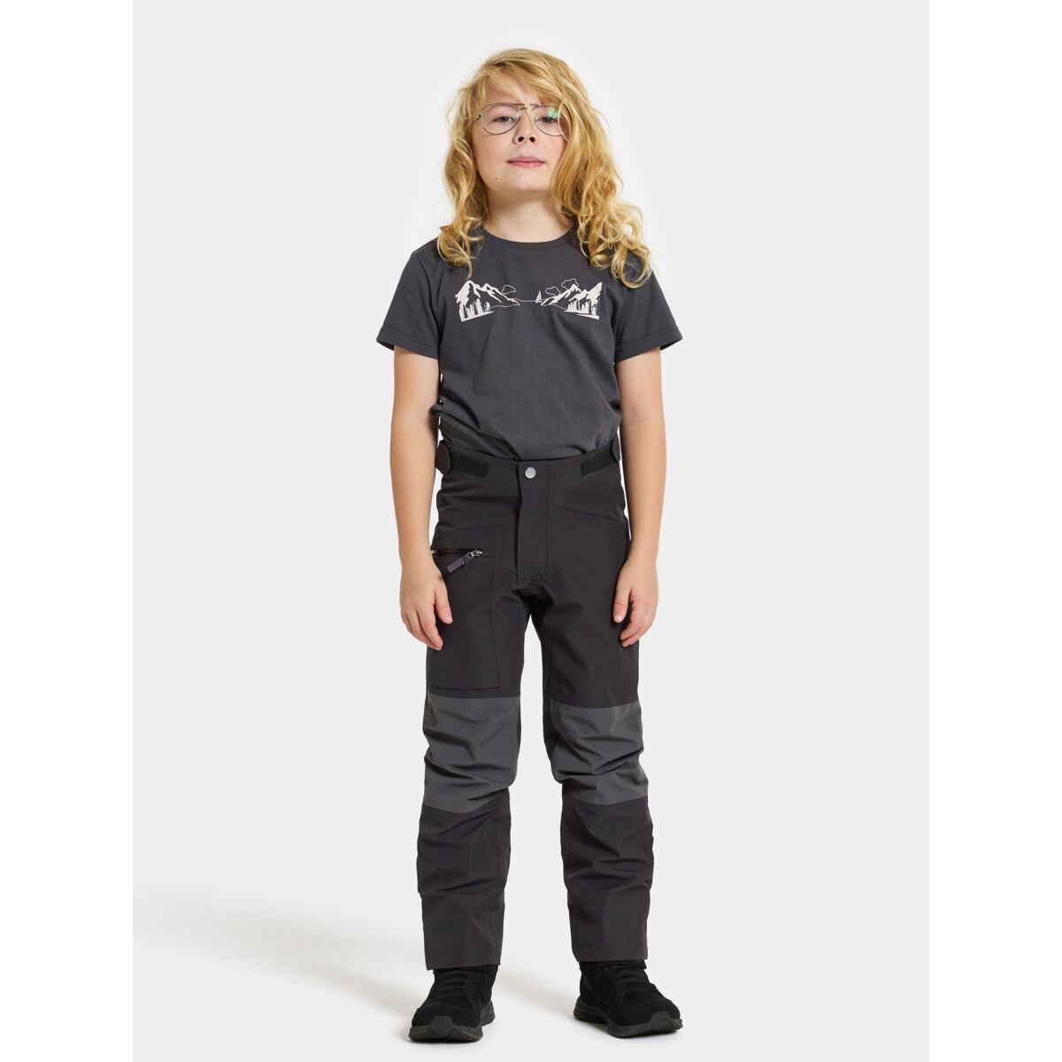 Didriksons Dětské nepromokavé kalhoty Svalört black - ROSTOUCÍ