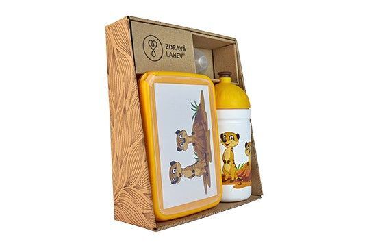 ZDRAVÁ LAHEV® SET ZDRAVÁ LAHEV A ZDRAVÁ SVÁČA svačinový box a lahev 0,5l Surikaty