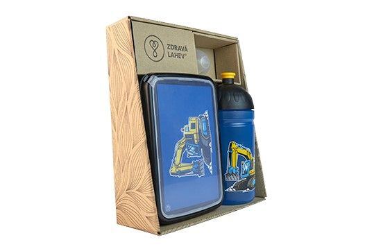 ZDRAVÁ LAHEV® SET ZDRAVÁ LAHEV A ZDRAVÁ SVÁČA svačinový box a lahev 0,5l Bagr
