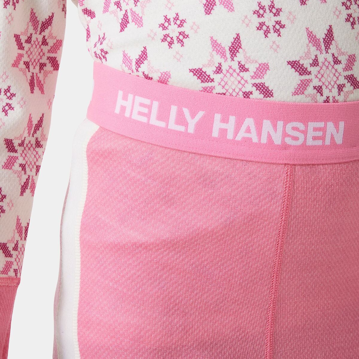 Helly Hansen Juniorské termoprádlo JR Graphic Lifa Merino set - sugar pink snowflake aop
