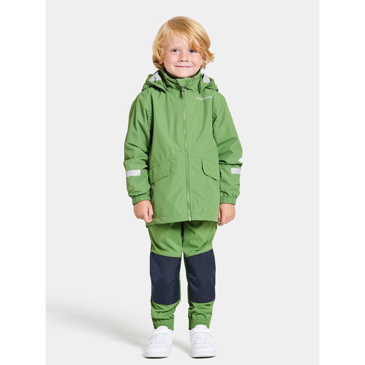 Didriksons Dětská nepromokavá bunda Norma algae green - ROSTOUCÍ