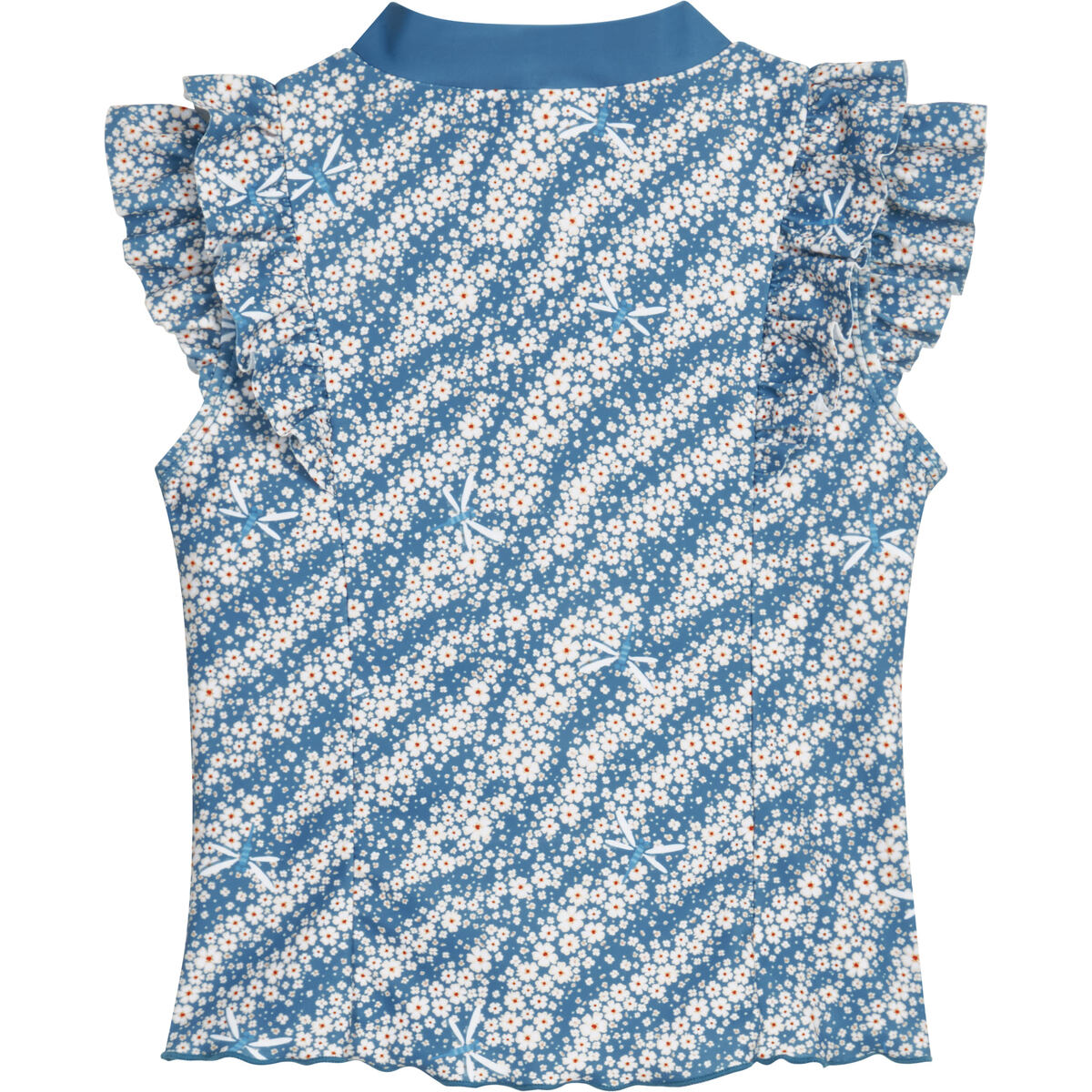 Playshoes Dětské UV tričko Flowers petrol - krátký rukáv