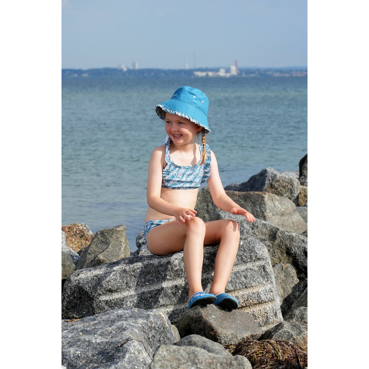 Playshoes Dětské barefoot boty do vody Flowers - petrol