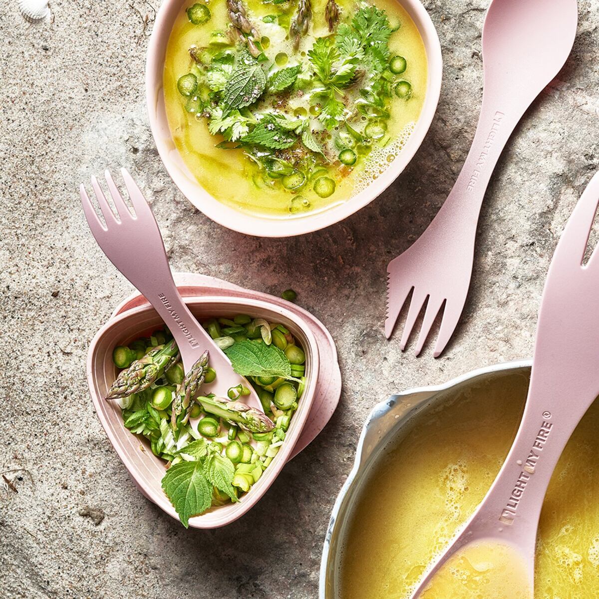 Light my fire Cestovní příbor Swedish Spork original 2-pack mustyyellow/hazyblue