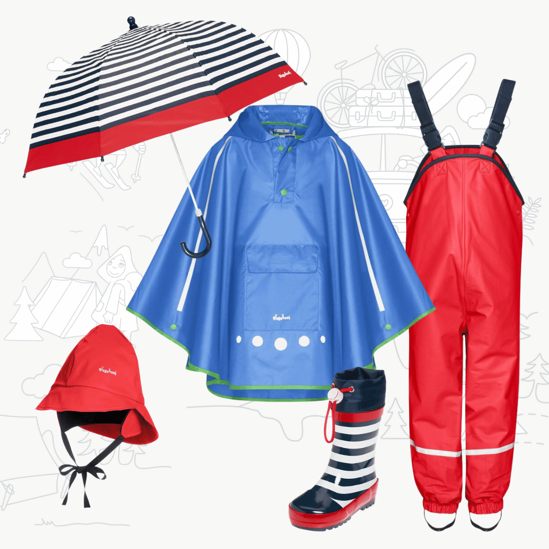 Dětský outfit do deště Playshoes - modro-červený
